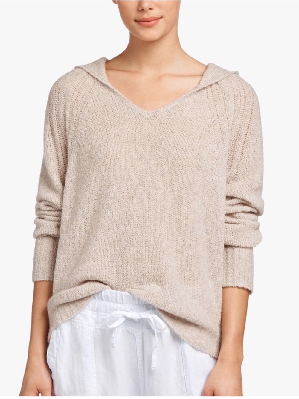 JAMES PERSE Cashmere Boucle Hooded Sweater - Size 2 US Medium